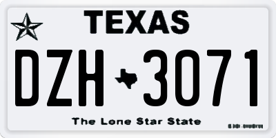 TX license plate DZH3071