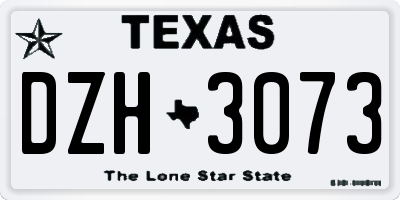TX license plate DZH3073