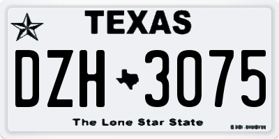 TX license plate DZH3075