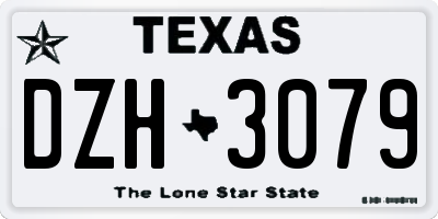 TX license plate DZH3079