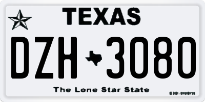 TX license plate DZH3080