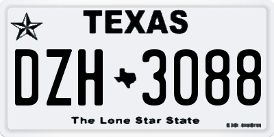 TX license plate DZH3088