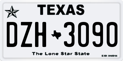TX license plate DZH3090
