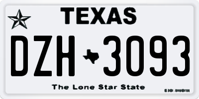 TX license plate DZH3093