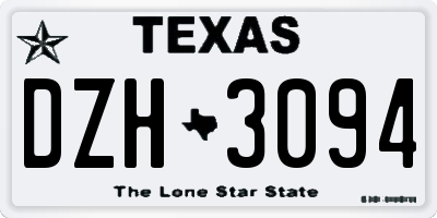 TX license plate DZH3094