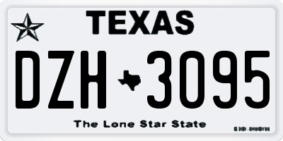 TX license plate DZH3095