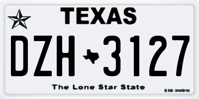 TX license plate DZH3127