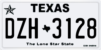TX license plate DZH3128