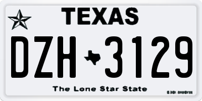 TX license plate DZH3129