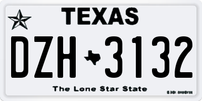 TX license plate DZH3132