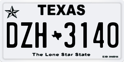 TX license plate DZH3140