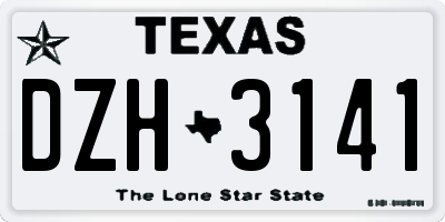 TX license plate DZH3141