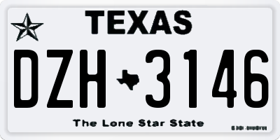 TX license plate DZH3146