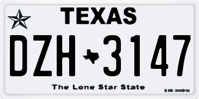 TX license plate DZH3147