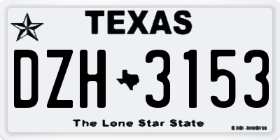 TX license plate DZH3153