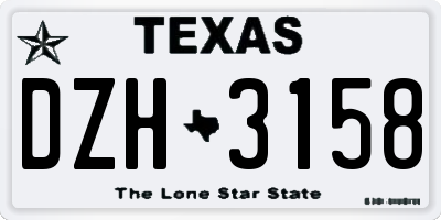 TX license plate DZH3158