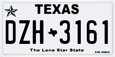 TX license plate DZH3161