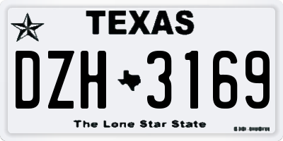 TX license plate DZH3169