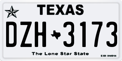 TX license plate DZH3173