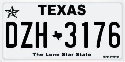 TX license plate DZH3176