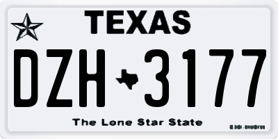 TX license plate DZH3177