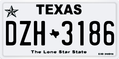 TX license plate DZH3186