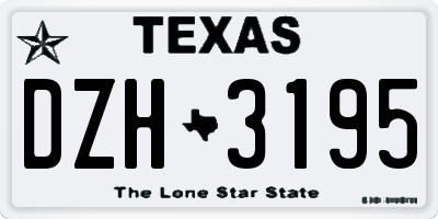 TX license plate DZH3195
