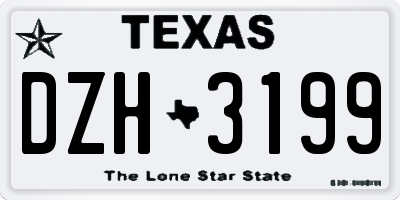 TX license plate DZH3199
