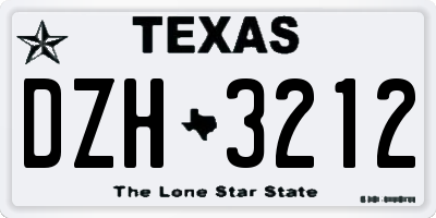 TX license plate DZH3212