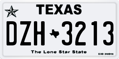 TX license plate DZH3213