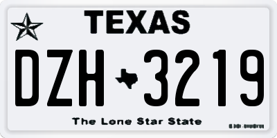 TX license plate DZH3219