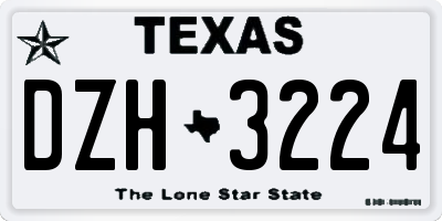 TX license plate DZH3224