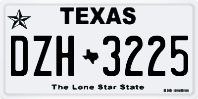 TX license plate DZH3225