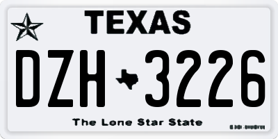 TX license plate DZH3226