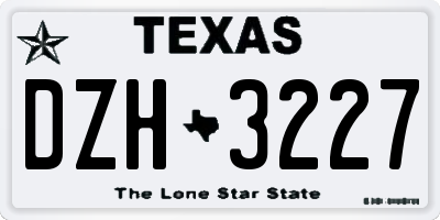 TX license plate DZH3227
