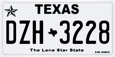 TX license plate DZH3228