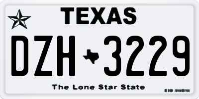 TX license plate DZH3229