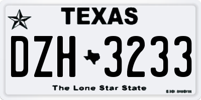 TX license plate DZH3233