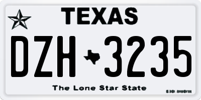 TX license plate DZH3235