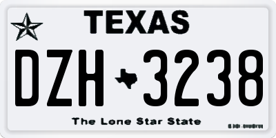 TX license plate DZH3238