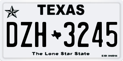 TX license plate DZH3245