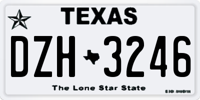 TX license plate DZH3246