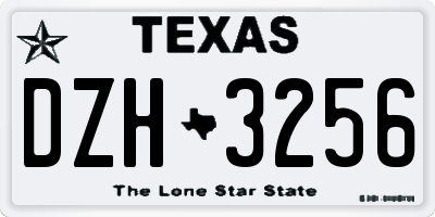 TX license plate DZH3256
