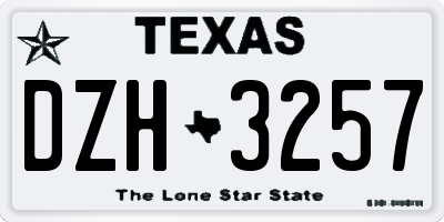 TX license plate DZH3257