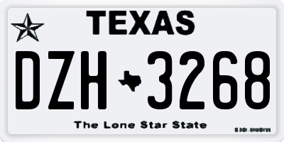 TX license plate DZH3268