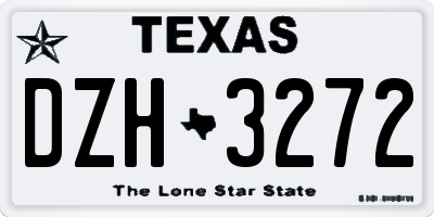 TX license plate DZH3272
