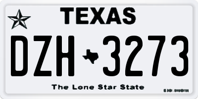 TX license plate DZH3273