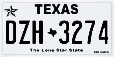 TX license plate DZH3274