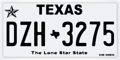 TX license plate DZH3275