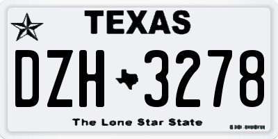 TX license plate DZH3278